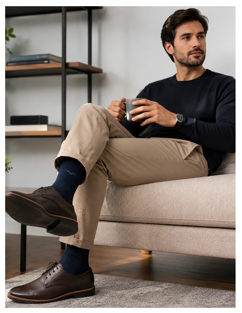 Media pantorrilla Comfort de algodón para hombre 10 pares 5