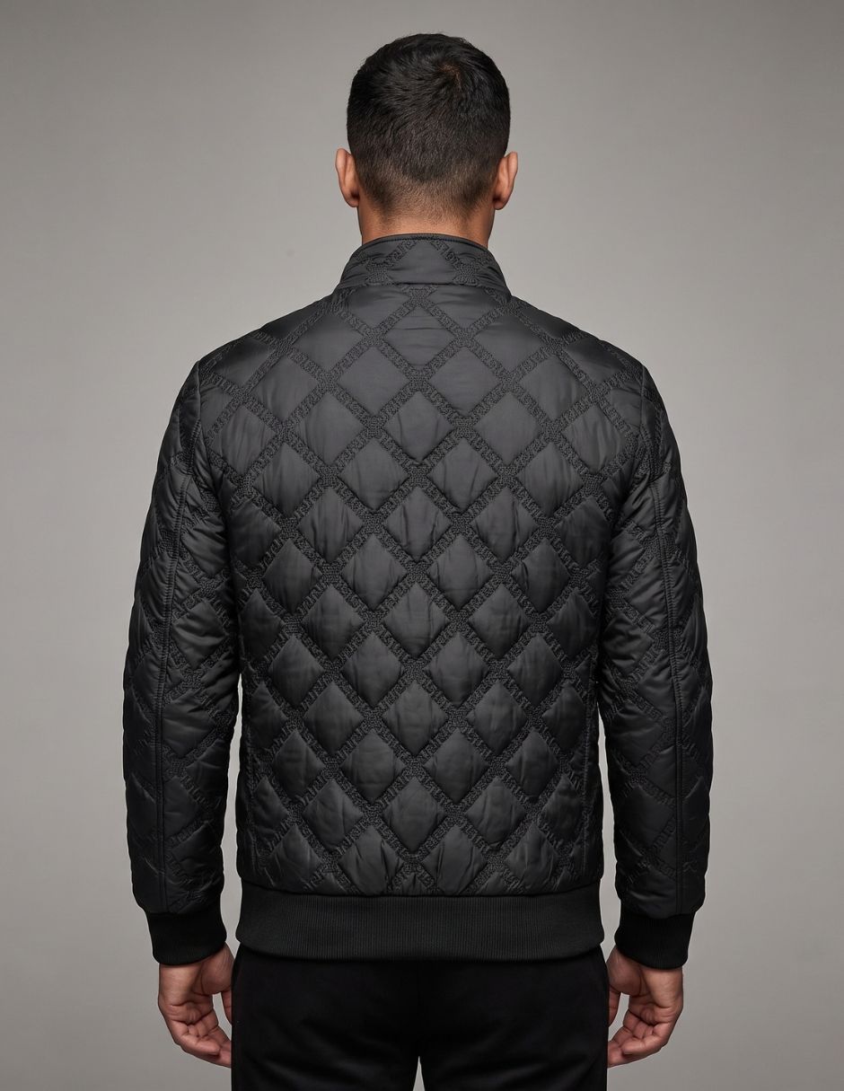 Chamarra Bomber JK-155-BLACK No de Vinipiel Bolsa con cierre para hombre 2