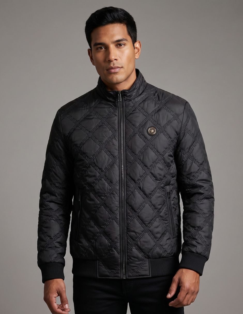 Chamarra Bomber JK-155-BLACK No de Vinipiel Bolsa con cierre para hombre 3