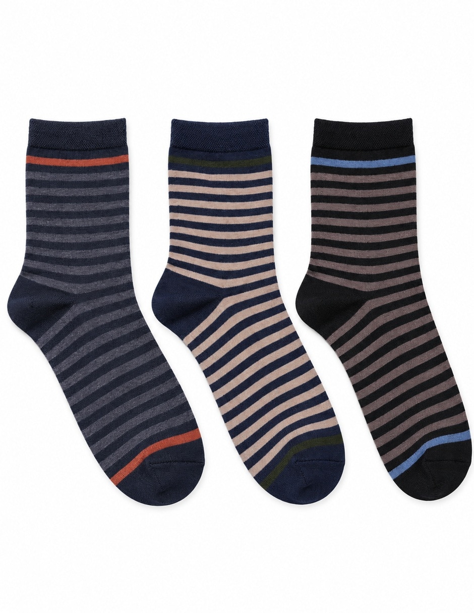Calcetín raya stretch para hombre 6 pares 3