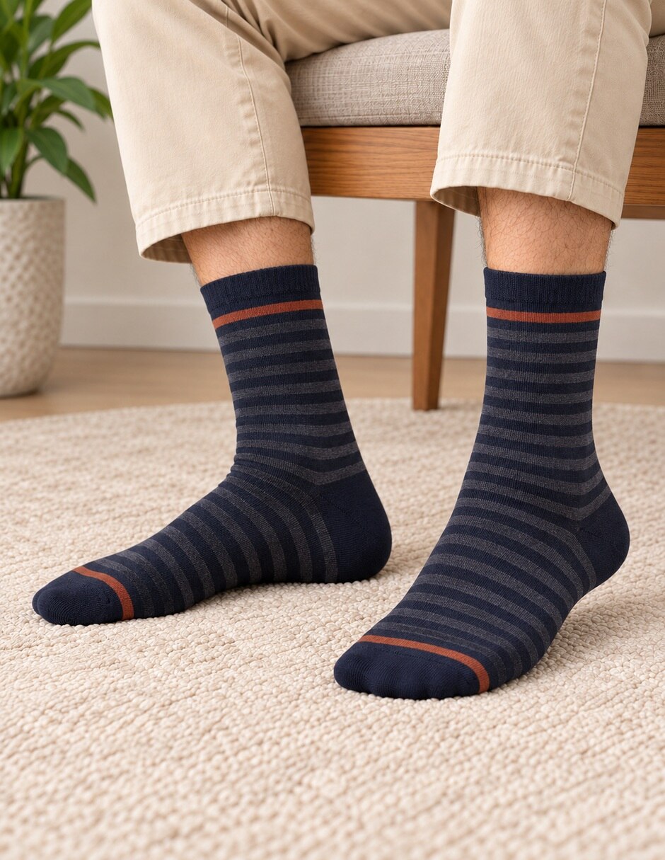 Calcetín raya stretch para hombre 6 pares 5