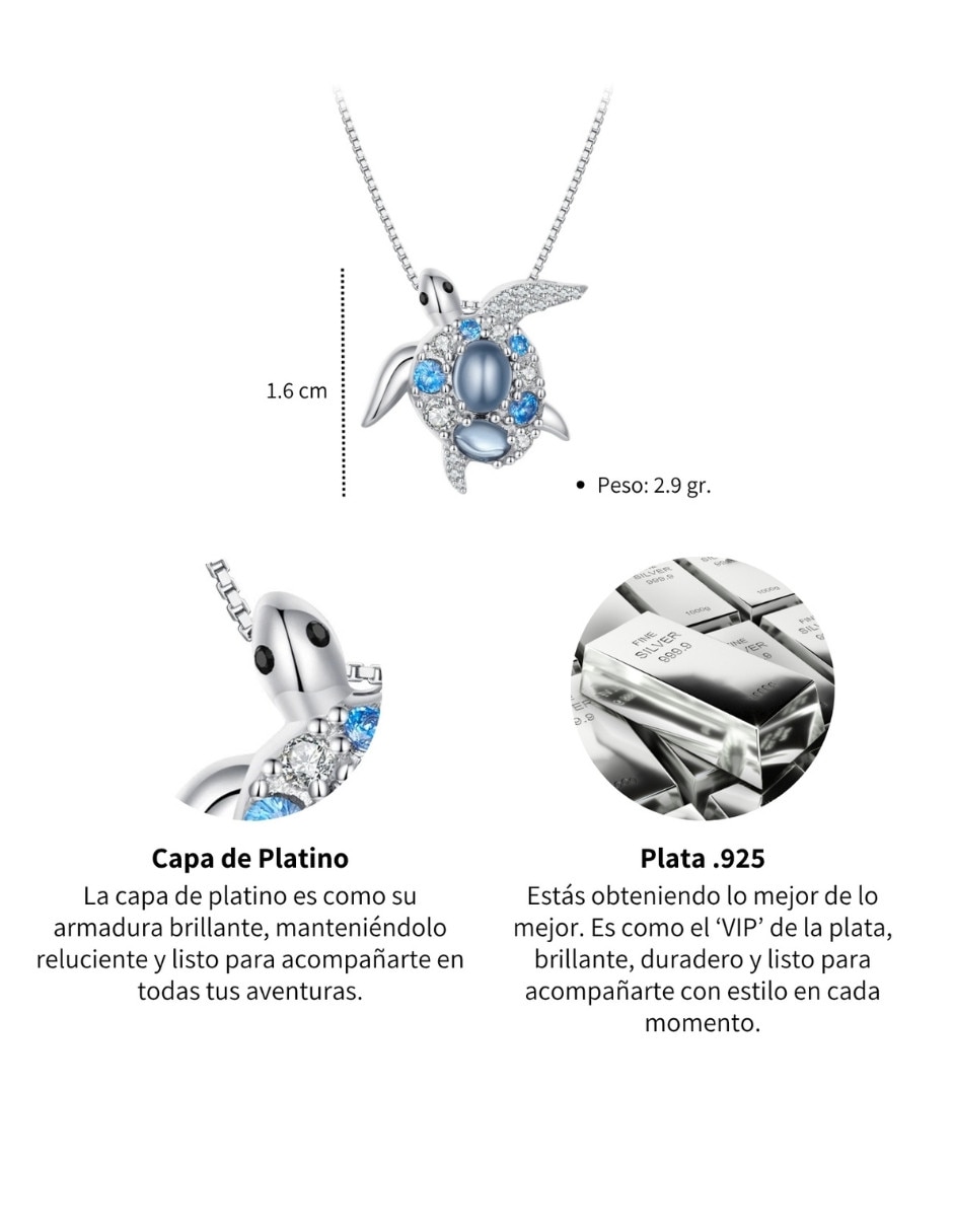 Collar con dije de tortuga Nature de plata P 925